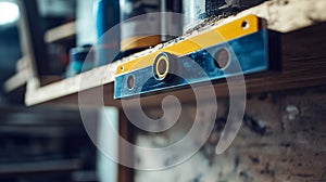 Close Up of Level Tool on Shelf in Workshop