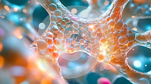 Detailed Close-up of Microscopic Joint Support Complex Structure