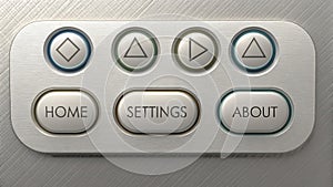 Modern Digital Control Panel with Navigation and Settings Buttons