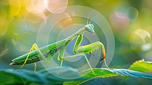 Detailed close up photo of a praying mantis captured in impressive macro photography