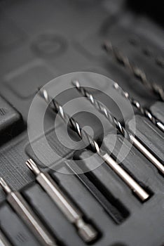 Precision screwdriver bits close up
