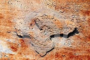 Detailed close up surface of cracked and weathered concrete walls in high resolution