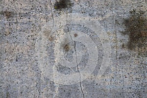 Detailed close up view on weathered concrete and cement cracked wall textures