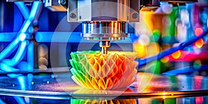 Detailed Closeup of a 3D Printer Nozzle Unveiling the LayerbyLayer Precision of Additive Manufacturing