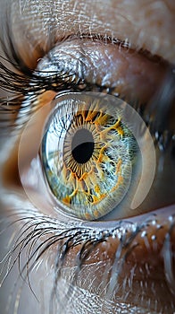 closeup of light brown eye cornea photo