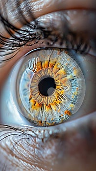 closeup of light brown eye cornea photo