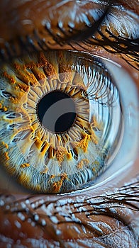 closeup of light brown eye cornea photo