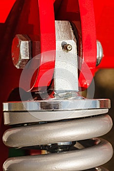 Detailed closeup of shock absorber, big snubber