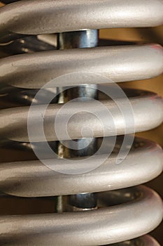 Detailed closeup of shock absorber, big snubber