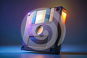 Detailed Closeup of a Vintage Magnetic Floppy Disk A Look Back at Data Storage Technology