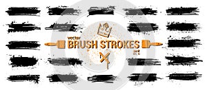 Detailed collection grunge brushes. Isolated ink traces, strokes texture