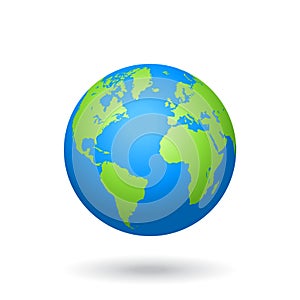 Vector Globe colored world map
