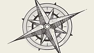 Detailed Compass Rose for Navigation, vector design Generative AI