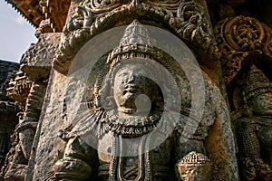 Detailed craftsmanship and detailed carvings at 800 year old Temple, Somnathpur, Karnataka, India. photo