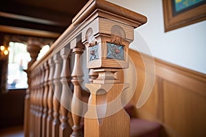 detailed craftsmanship on tudor wooden staircase