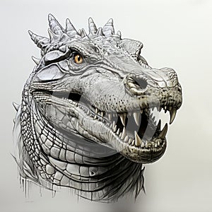 Detailed Crocodile Portrait By Richie Mcqueen - Sketchfab Style