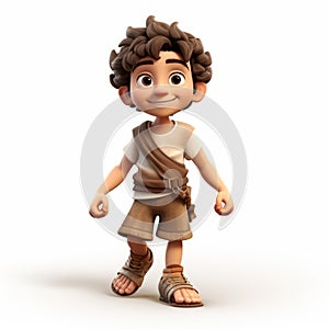 Detailed 3d Character Design: Little Boy Pointing Right photo