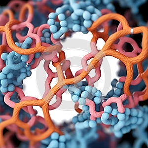 Quaternary structure of a protein - AI generated illustration photo