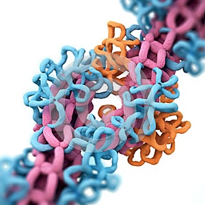 Quaternary structure of a protein - AI generated illustration photo