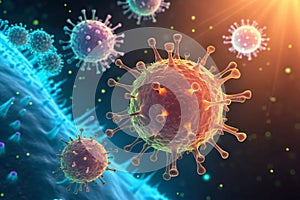 Viral Infection and Pandemic Concept - 3D Illustration