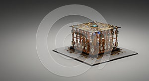 Detailed 3D quantum computer processor model