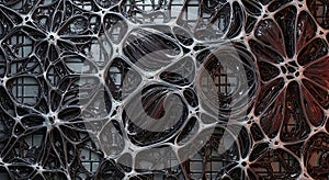 Abstract Biomechanical Web and Neural Network Background