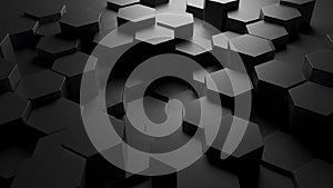 Abstract hexagonal pattern in monochrome