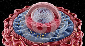 3D Render of a Biological Cell Structure