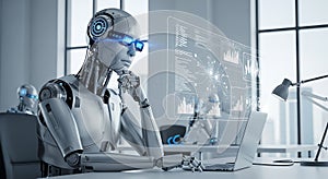 Humanoid Robot Working with Data Interface