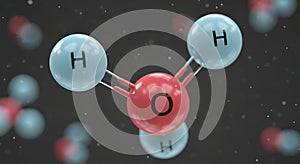 3D scientific model of a water molecule H2O