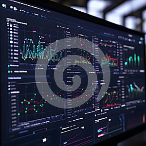 Detailed Data Analysis Charts on Computer Screen