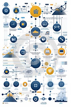 Detailed diagram of DMAIC steps in Six Sigma process with icons and arrows