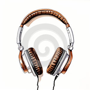 Detailed Digital Art Of Sennheiser Headphones With Cartoon Style