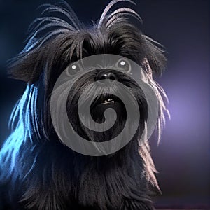 detailed drawing of an affenpinscher dog