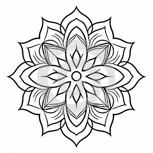 Indian Mandala Coloring Page For Adults - Floral Design photo