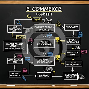 Detailed E-Commerce Purchase Process Flowchart