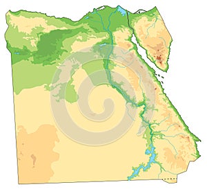 Detailed Egypt physical map.