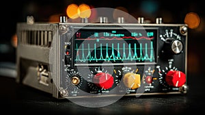 Detailed electronic device with display and control knobs