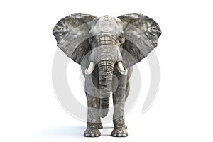 Detailed elephant on a white background. Realistic elephant figure isolated. Concept of animals, zoology, wildlife photo