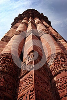 Detailed Engravings on Qutub Minar Delhi