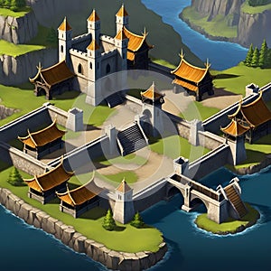 Fantasy RPG City Map â Fort Gallant with Elven and Common Docks photo