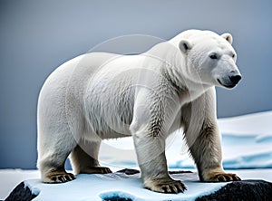 Detailed fantasy style Antarctica polar bear. High