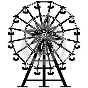 Detailed Ferris Wheel in silhouette