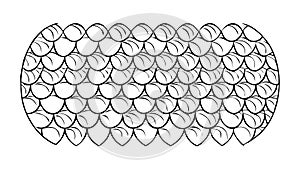 Detailed fish scale outline pattern, versatile aquatic texture, vector design Generative AI