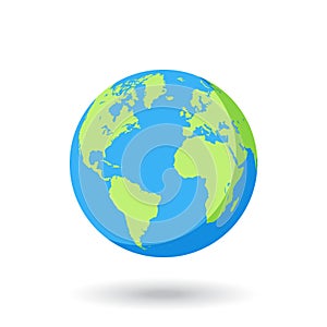 Vector Globe colored world map