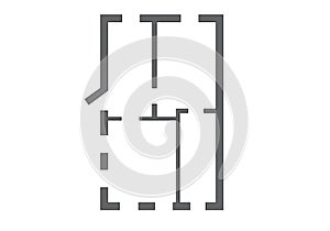 Floorplan overhead outlined Interior design top view Architectural plan