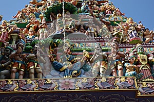 Detailed front view of The sri veeramakaliamman temple serangoon road singapore photo
