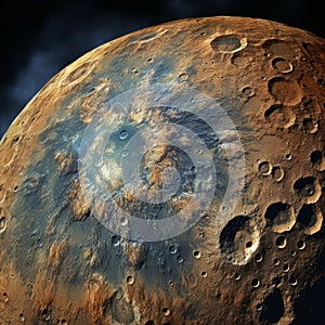 Detailed Full Frame Oberon With Doge Face Crater - Nasa Hdr Hq Photo