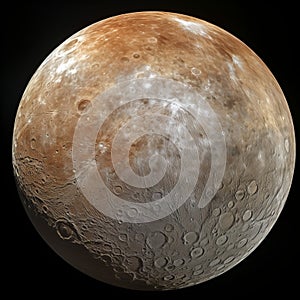 Detailed Ganymede Planet With Doge Face Crater - Nasa Hdr Hq Photograph