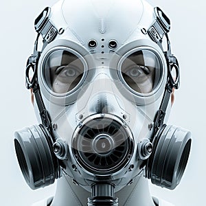 Detailed gas mask ensuring safe breathing.